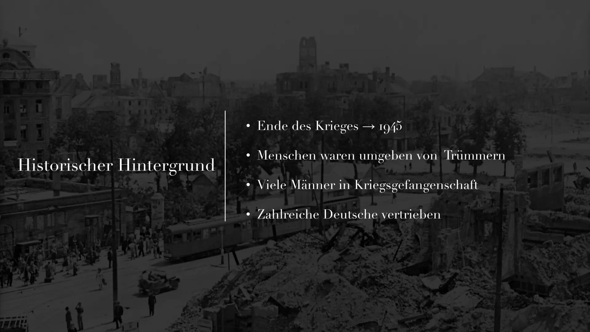 Nachkriegsliteratur Übersicht:
Historischer Hintergrund
Themen/Motive
Epochenmerkmale
Vertreter/Werke der Nachkriegsliteratur
●
●
●
Gruppe 4