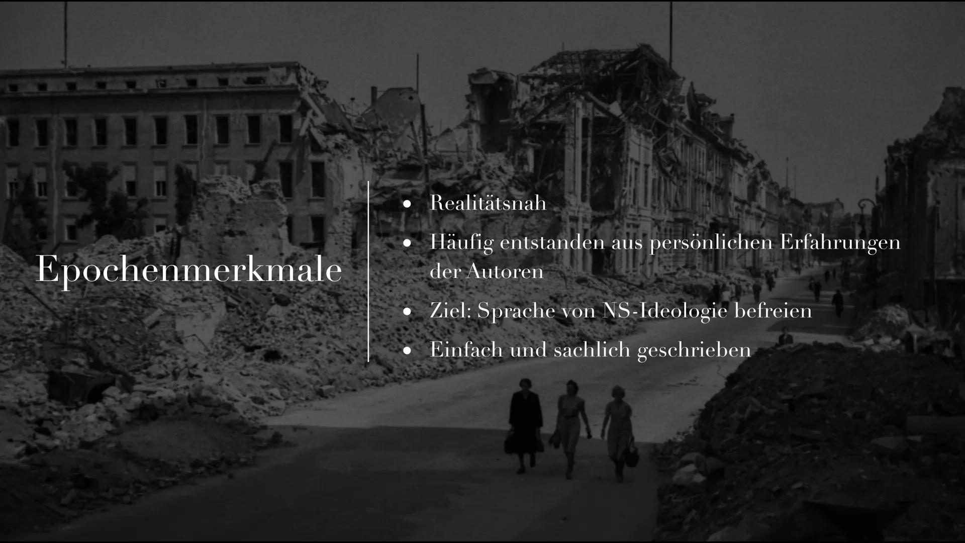 Nachkriegsliteratur Übersicht:
Historischer Hintergrund
Themen/Motive
Epochenmerkmale
Vertreter/Werke der Nachkriegsliteratur
●
●
●
Gruppe 4