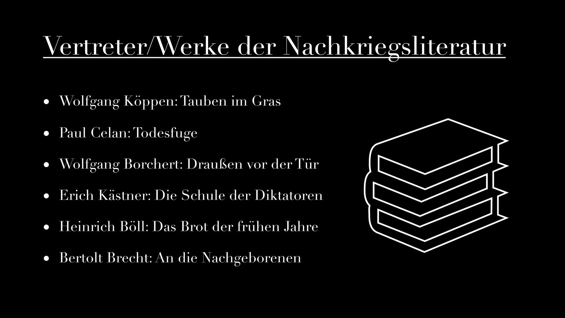 Nachkriegsliteratur Übersicht:
Historischer Hintergrund
Themen/Motive
Epochenmerkmale
Vertreter/Werke der Nachkriegsliteratur
●
●
●
Gruppe 4