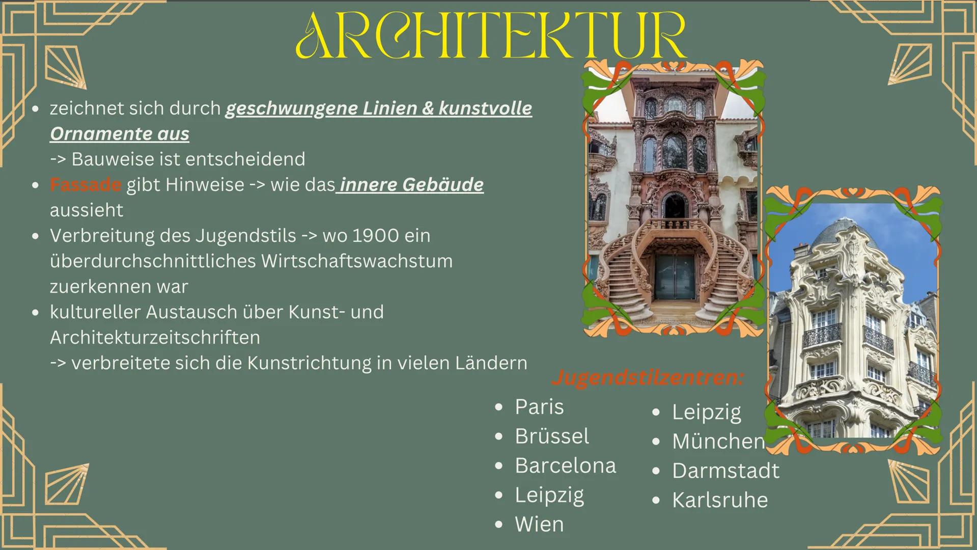 Art nouveau
Modern Style
Stile Floreale
Modern
Skønvirkestijl
Modernisme
Liberty JUGENDSTIL GLIEDERUNG



1

2

-3



zeitliche
Merkmale &
K