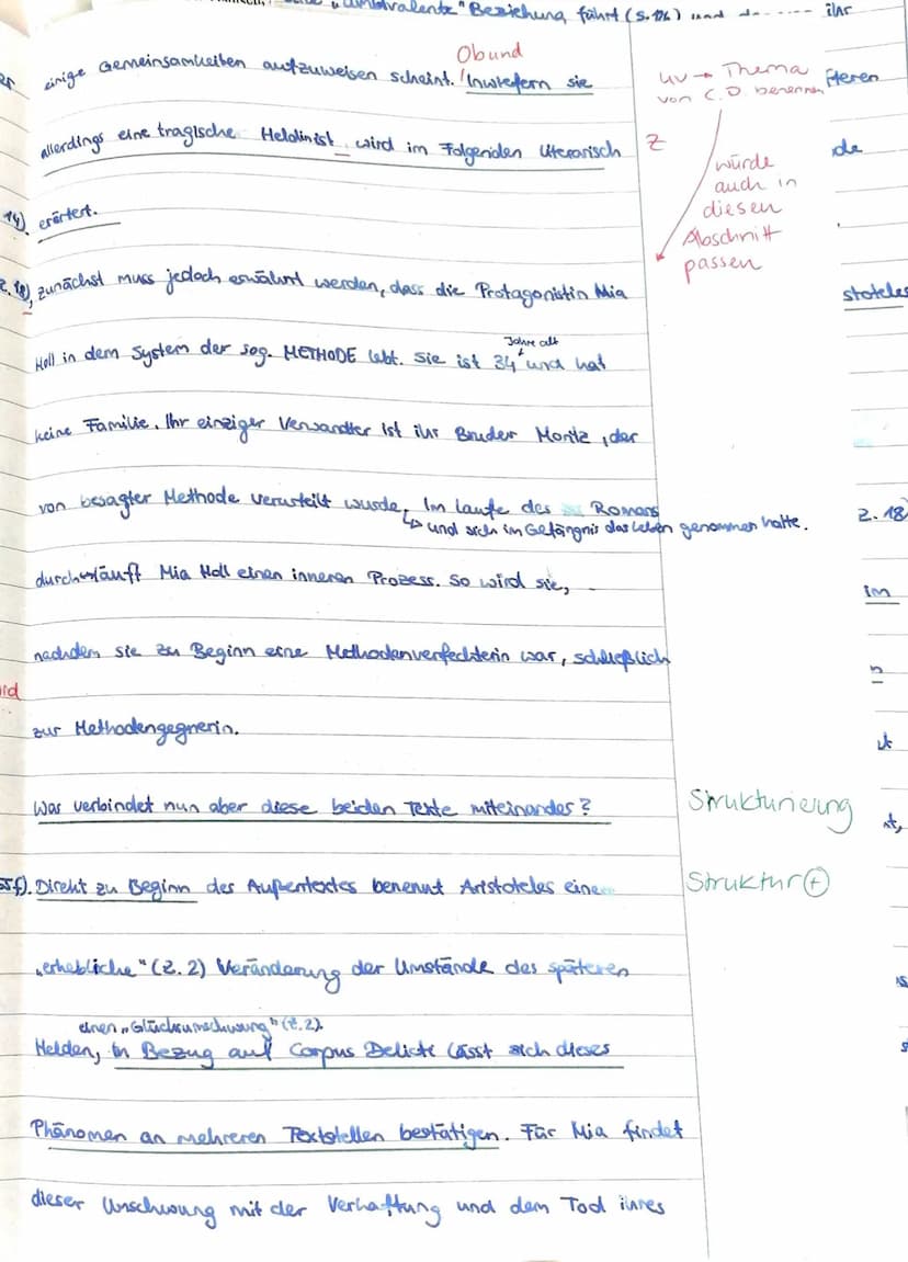 €
is
25
30
15
20
LK Deutsch, 2. Klausur
Literarische Erörterung
[...] Die tragische Wirkung tritt dadurch ein, daß der Held in der Handlung 