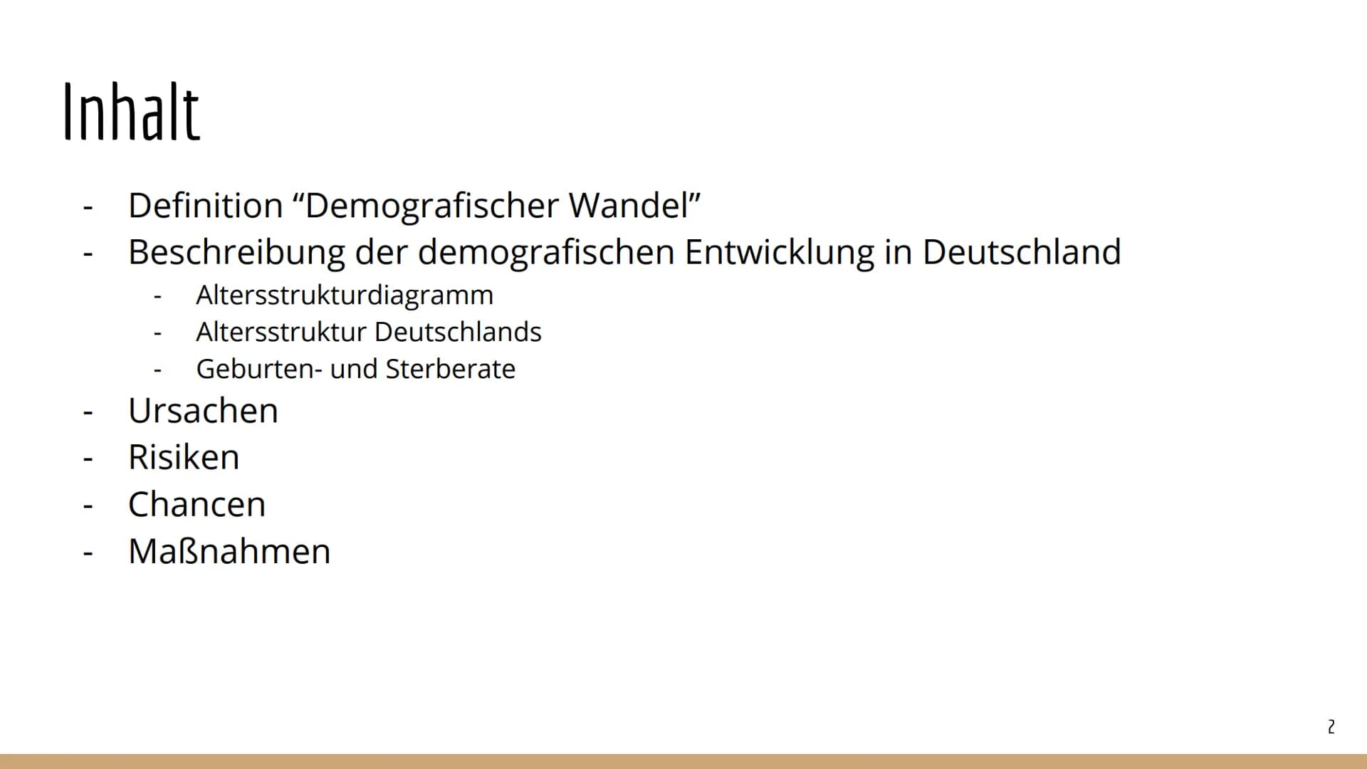 Demografischer
Wandel Inhalt
-
-
-
Definition "Demografischer Wandel"
Beschreibung der demografischen Entwicklung in Deutschland
Altersstruk