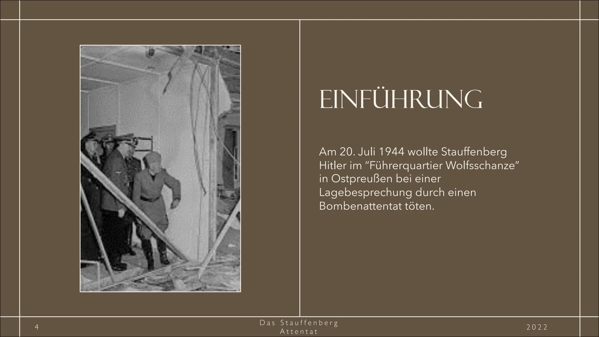 DAS STAUFFENBERG
ATTENTAT VOM
20JULI 1944
Von Anna und Olivia
STAUFFENBERG: EIN NAZI WOLLTE HIT! ER TÖTEN
This Photo by Unknown Author is li