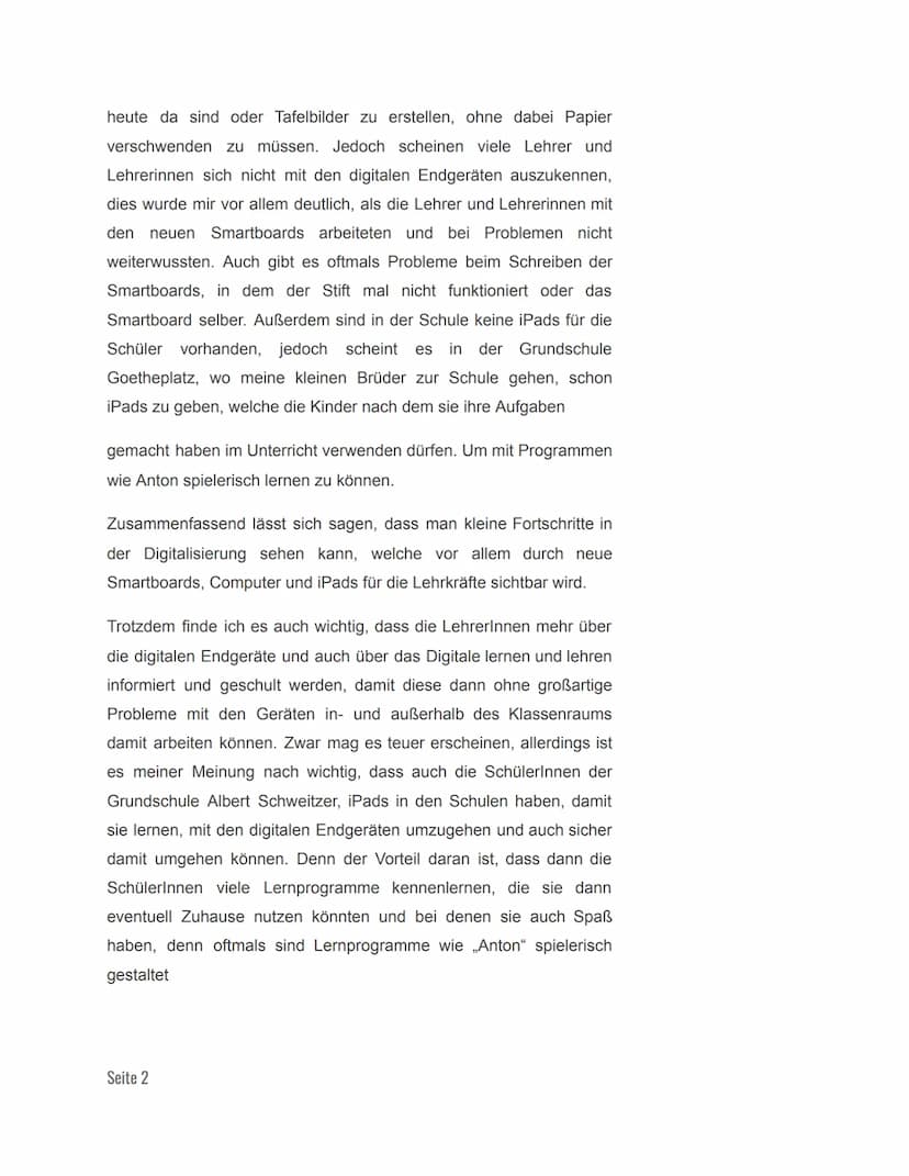 1. Die Digitalisierung.
1.1 Wie weit ist die Digitalisierung an der Albert-Schweitzer
Grundschule?
Inhaltsverzeichnis
Literaturverzeichnis
2