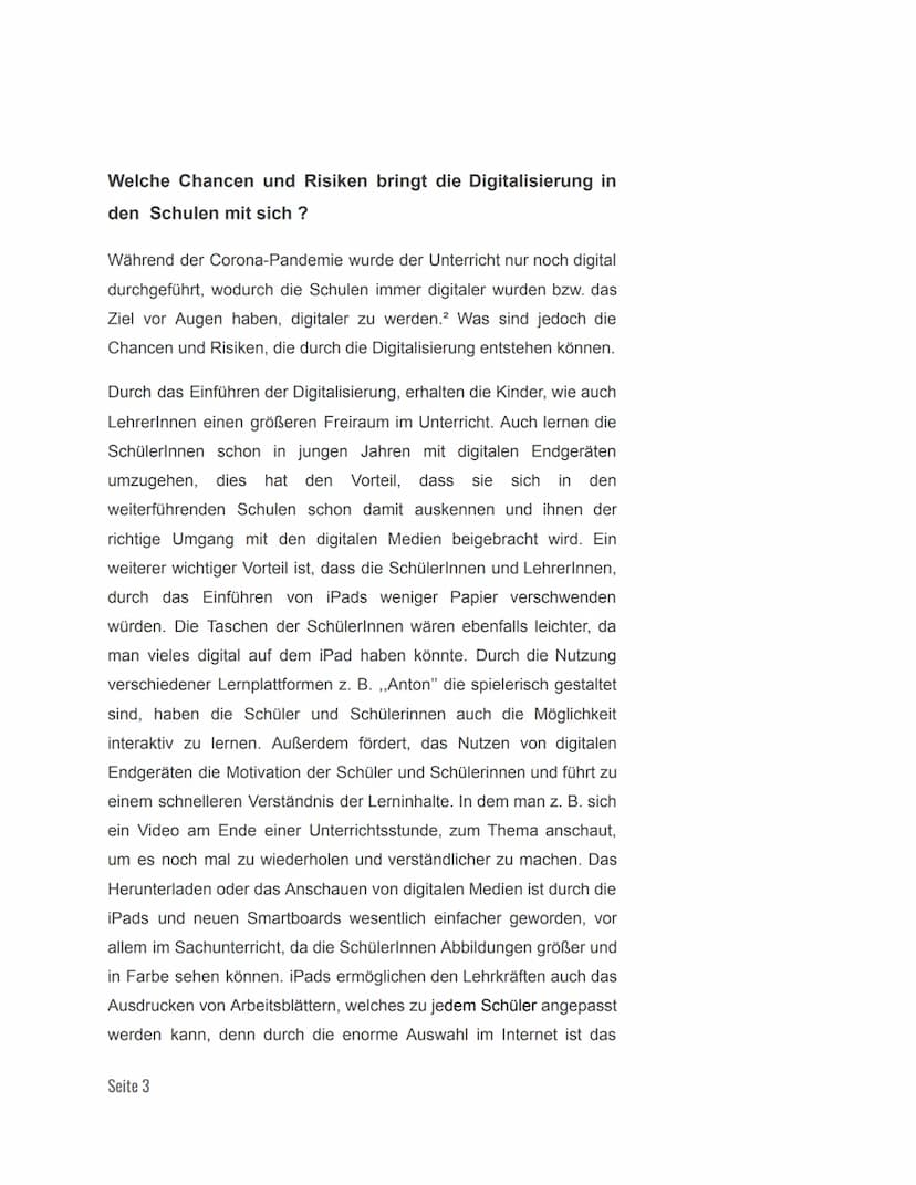 1. Die Digitalisierung.
1.1 Wie weit ist die Digitalisierung an der Albert-Schweitzer
Grundschule?
Inhaltsverzeichnis
Literaturverzeichnis
2