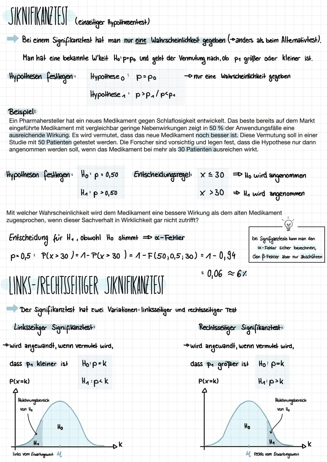 Q3.4 HYPOTHESENTESTS
HYPOTHESEN
Bei einem Hypothesentest stehen sich widersprechende Behauptungen/Vermutungen (sog. Hypothesen)
gegenüber. M