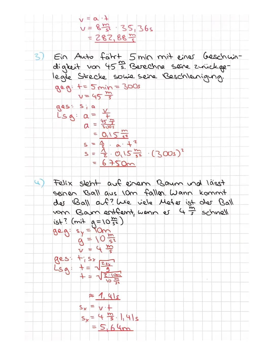 Zeichen:
S + >
a
Strecke
Zeit
Geschwindigkeit
<> da: v= //
Bewegungen
Beschleunigung Einheit:
<> da: a ===>m
g= Ortsfaktor Erde
->
S+ >o
a =