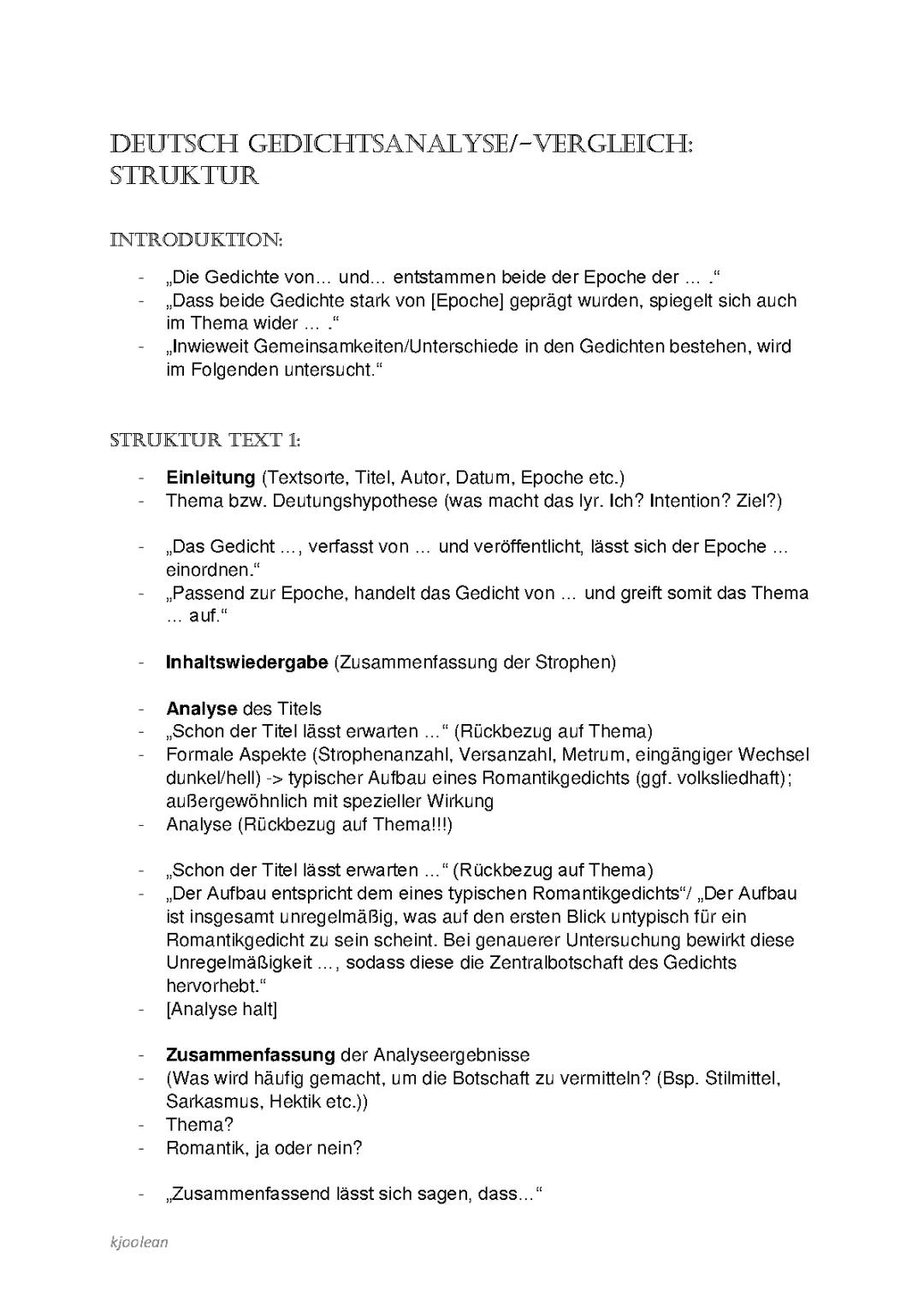 How to: Gedichte analysieren und vergleichen