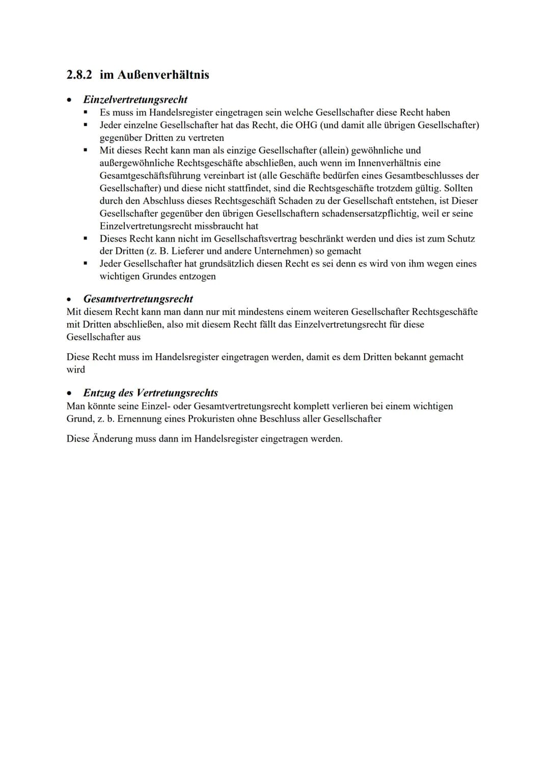 Rechtsformen der Unternehmung
1 EINZELUNTERNEHMEN
1.1 GRÜNDUNG
1.1.1 muss ins Handelsregister eingetragen werden (in Abteilung A)
Firmen Zus