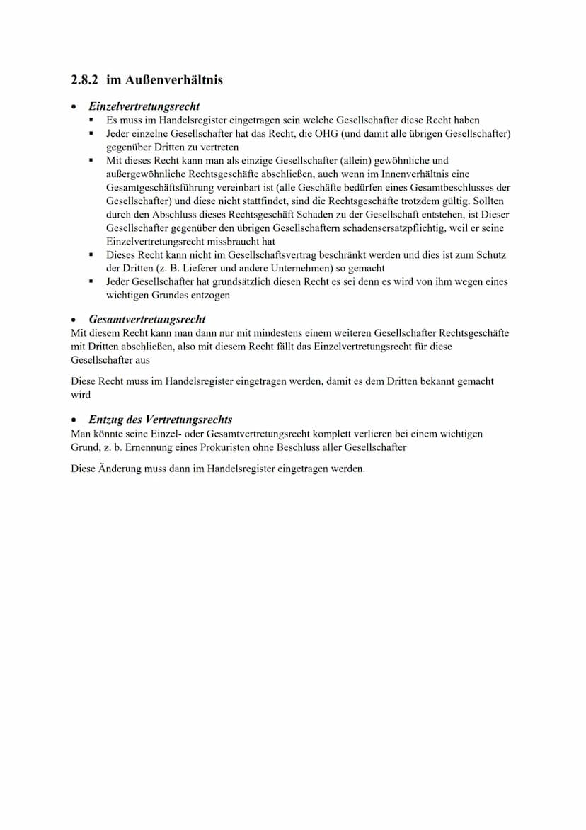 Rechtsformen der Unternehmung
1 EINZELUNTERNEHMEN
1.1 GRÜNDUNG
1.1.1 muss ins Handelsregister eingetragen werden (in Abteilung A)
Firmen Zus