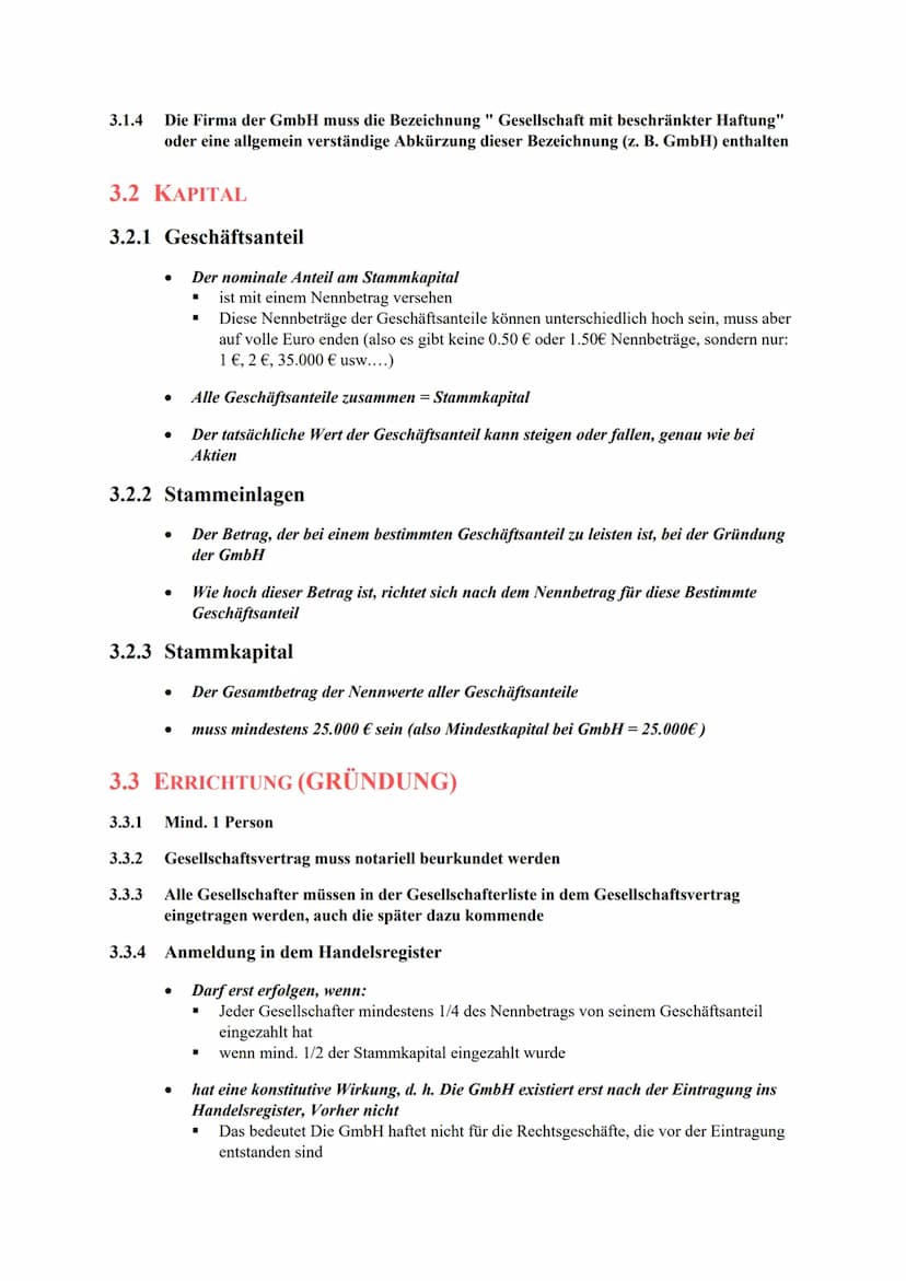 Rechtsformen der Unternehmung
1 EINZELUNTERNEHMEN
1.1 GRÜNDUNG
1.1.1 muss ins Handelsregister eingetragen werden (in Abteilung A)
Firmen Zus