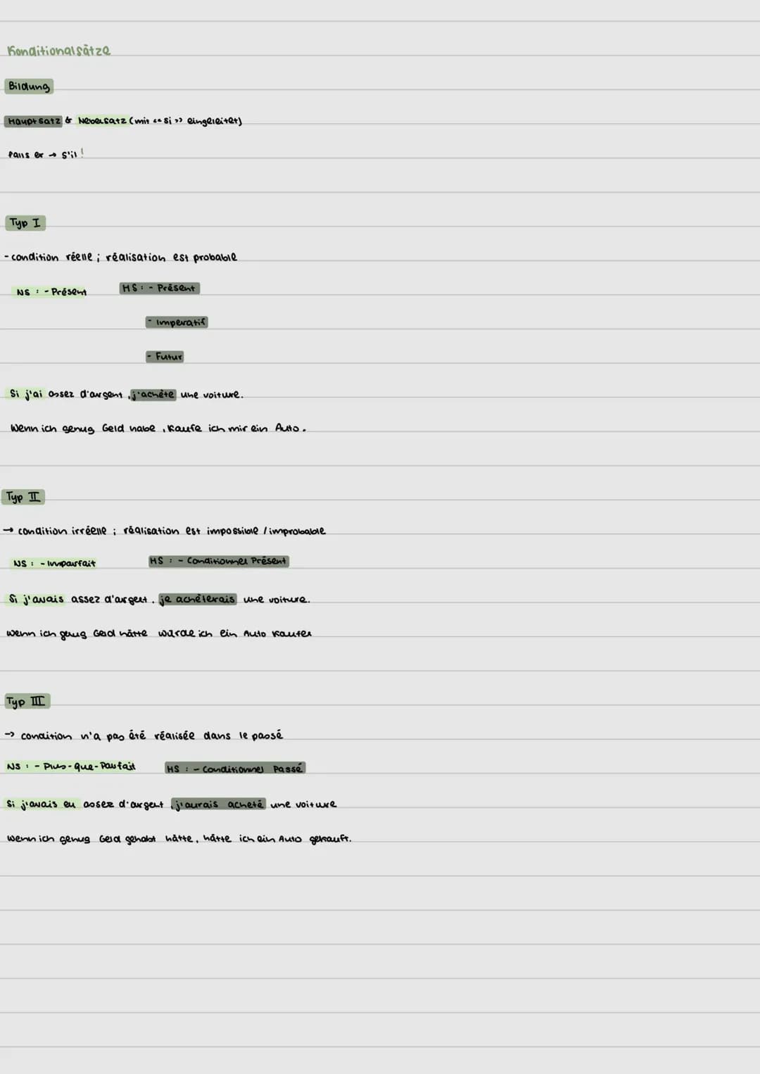 Futur Simple
Bildung
Infinitiv a. verbs. + Endung: - ai
Ausnahmen
aller ivai
avoir aurai
devoir devrai
essayer → essaierai
Bildung
Ausnahmen