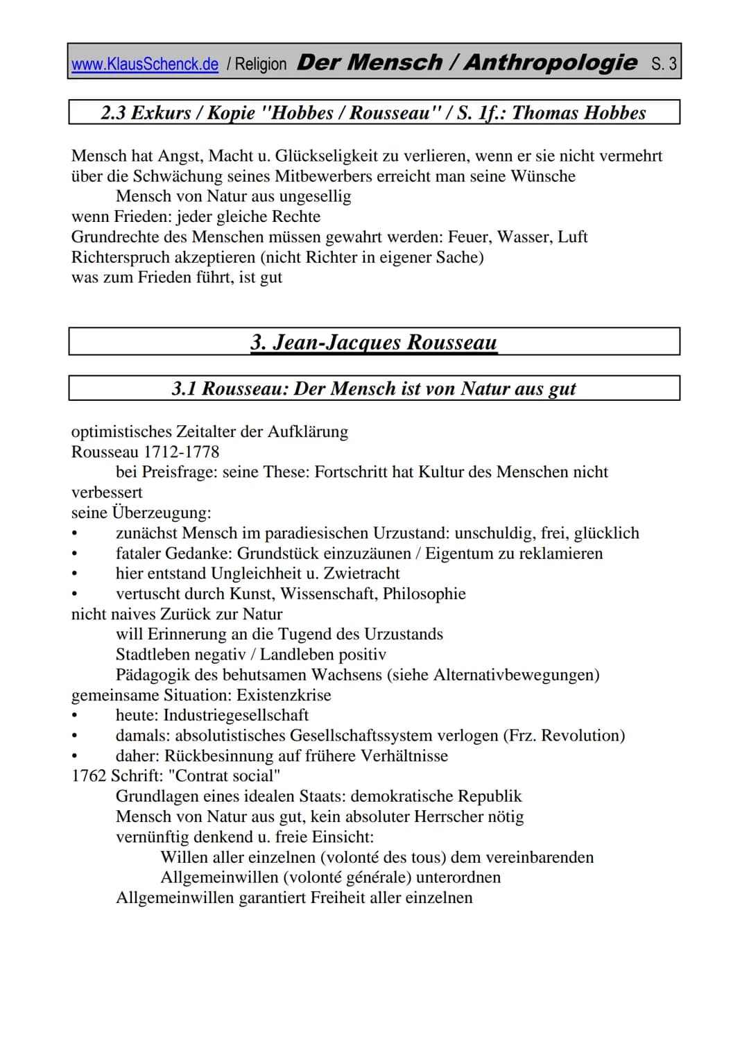 www.KlausSchenck.de / Religion Der Mensch / Anthropologie S. 1
jeder Vorstellung
Anthropologie / Der Mensch
Peter Kliemann: "Glauben ist men