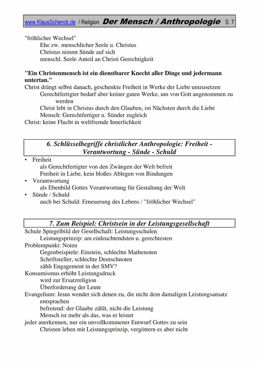 www.KlausSchenck.de / Religion Der Mensch / Anthropologie S. 1
jeder Vorstellung
Anthropologie / Der Mensch
Peter Kliemann: "Glauben ist men