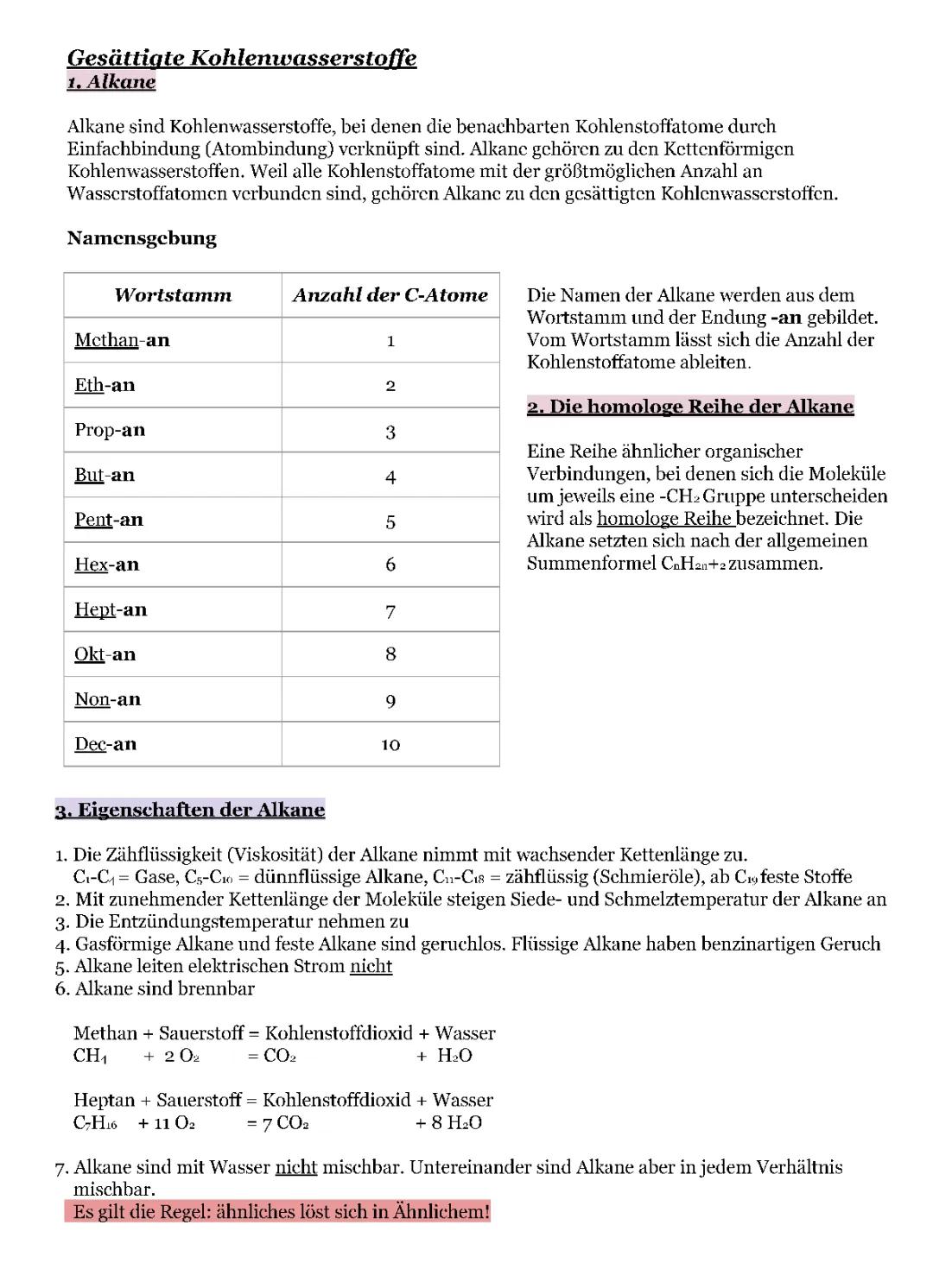 Alkane: Eigenschaften, Strukturformeln und Nomenklatur einfach erklärt