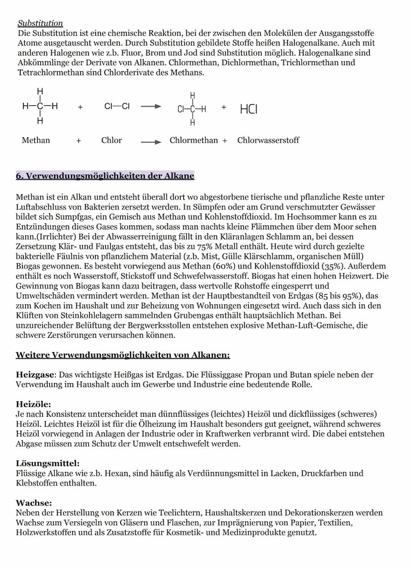 Gesättigte Kohlenwasserstoffe
1. Alkane
Alkane sind Kohlenwasserstoffe, bei denen die benachbarten Kohlenstoffatome durch
Einfachbindung (At