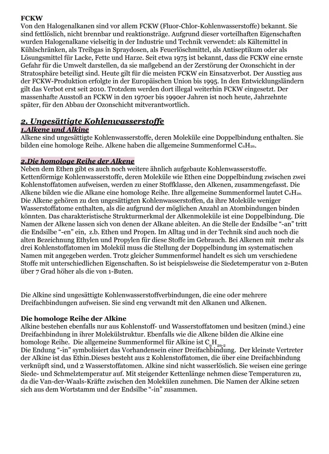 Gesättigte Kohlenwasserstoffe
1. Alkane
Alkane sind Kohlenwasserstoffe, bei denen die benachbarten Kohlenstoffatome durch
Einfachbindung (At