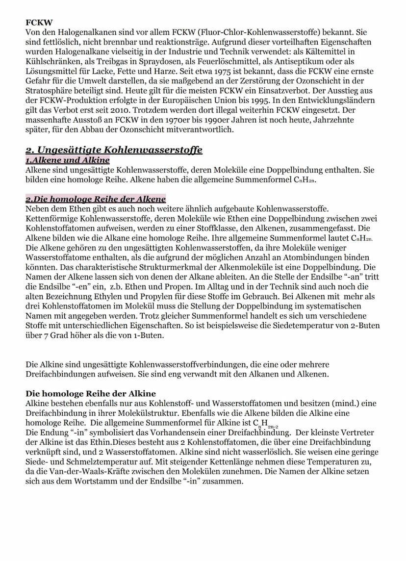 Gesättigte Kohlenwasserstoffe
1. Alkane
Alkane sind Kohlenwasserstoffe, bei denen die benachbarten Kohlenstoffatome durch
Einfachbindung (At