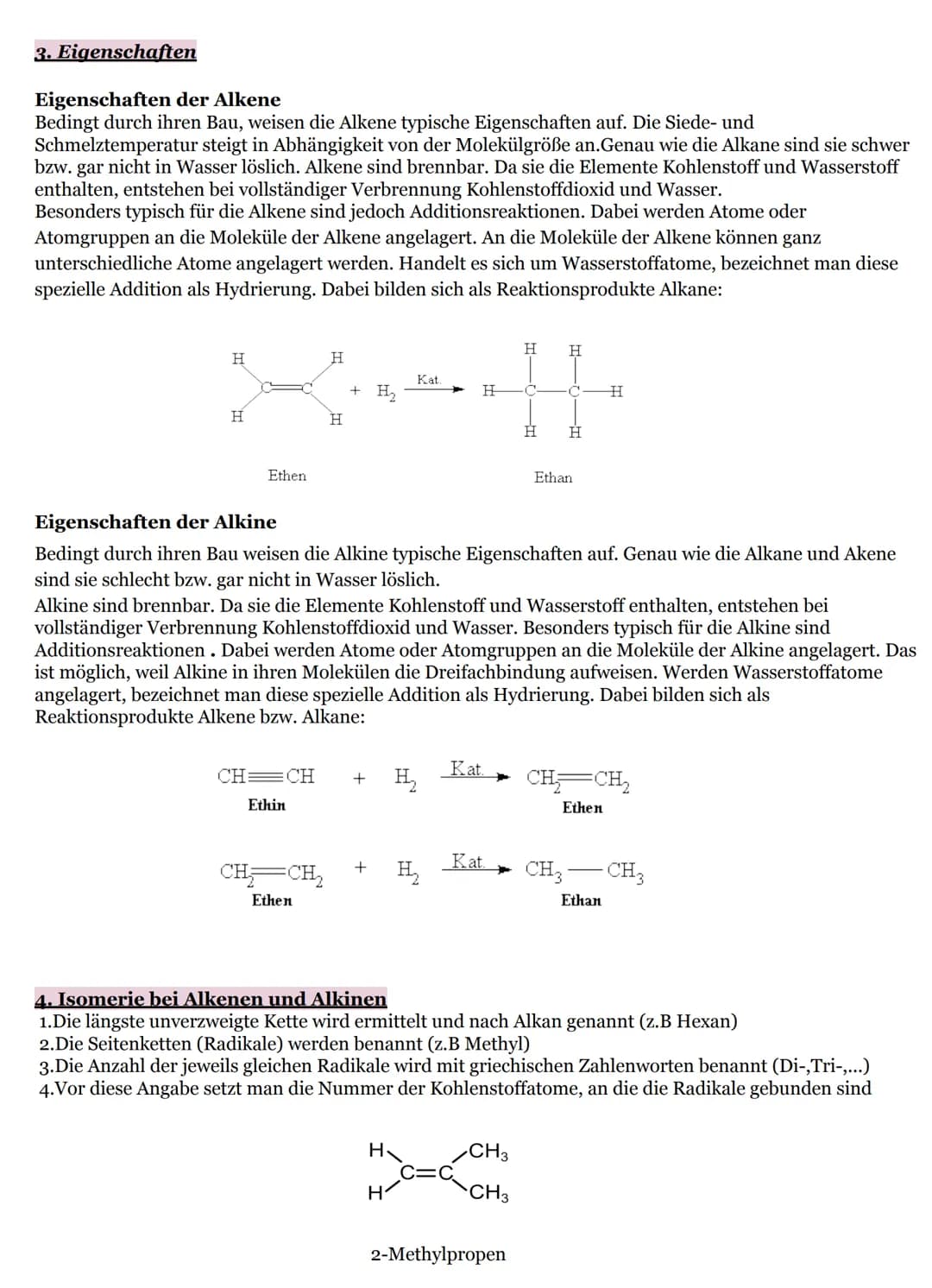 Gesättigte Kohlenwasserstoffe
1. Alkane
Alkane sind Kohlenwasserstoffe, bei denen die benachbarten Kohlenstoffatome durch
Einfachbindung (At