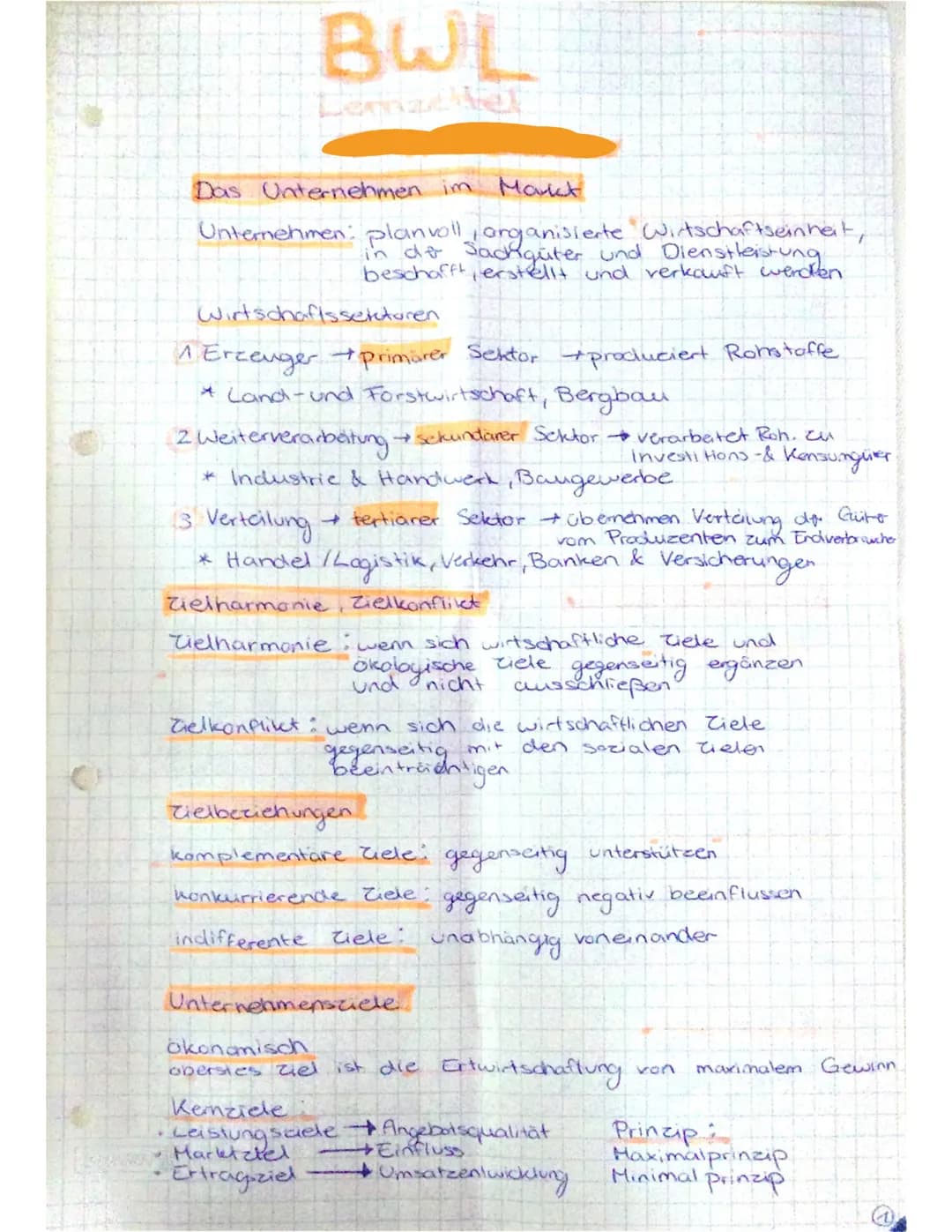 BWL
Das Unternehmen im Markt
Unternehmen: planvoll organisierte Wirtschaftseinheit,
in der Sachgüter und Dienstleistung
beschafft, erstellt 