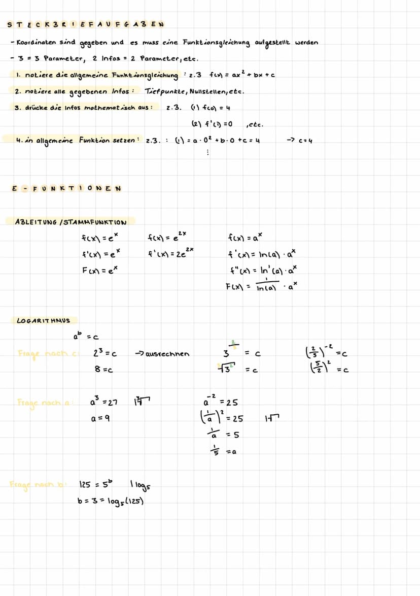 A3 LEITUNG
Ableitungen bilden
f(x) = x² + 3x + 4
f'(x) = 2x + 3
f"(x) = 2
Ableitungsregeln
1.) Produktregel
(u⋅v)' =u²·v + u• v²
L wenn beis