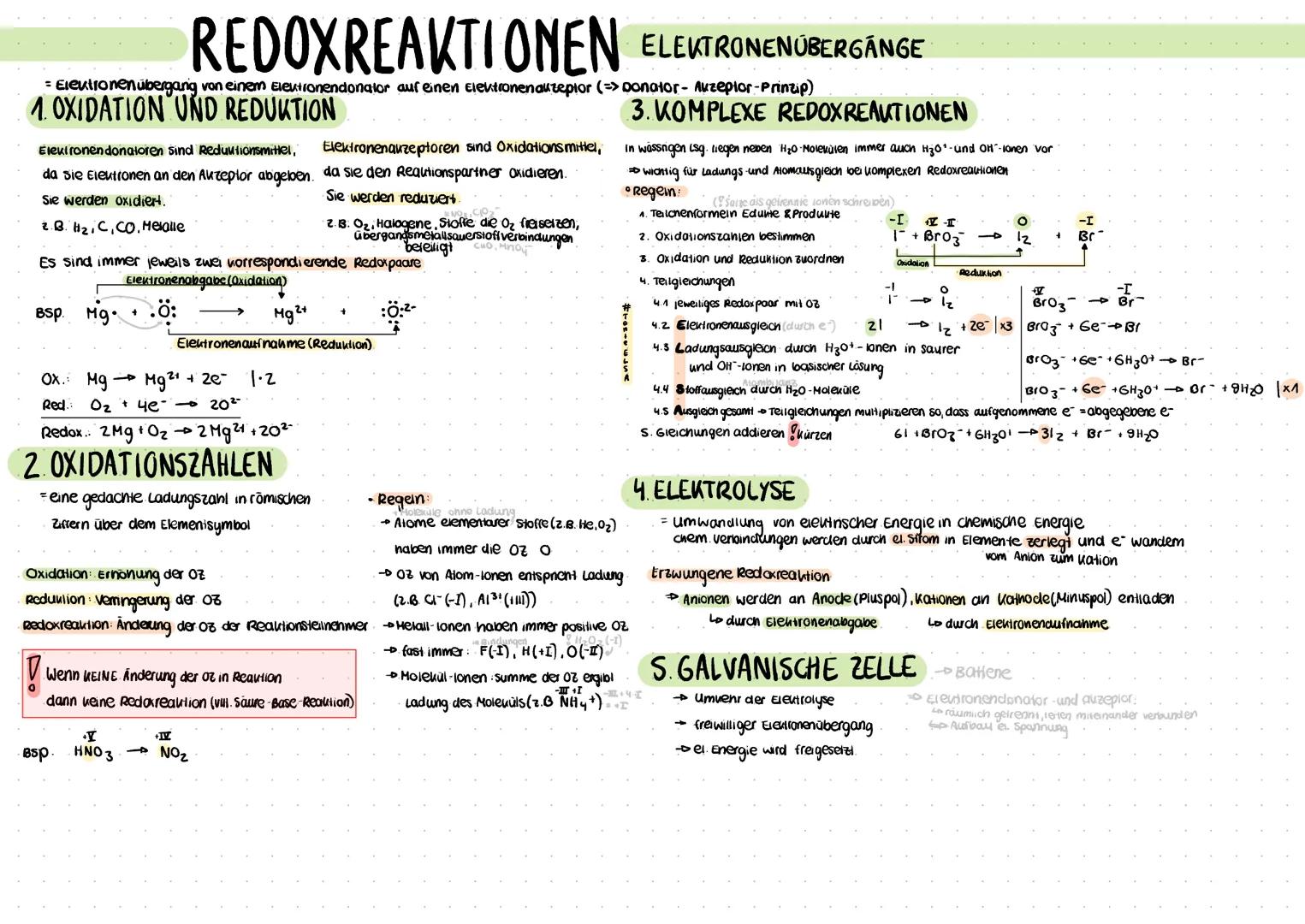 - Elektronen übergang von einem Elektronendonator auf einen Elektronenauzeptor (=> ponator- Akzeptor-Prinzip)
1. OXIDATION UND REDUKTION
Ele