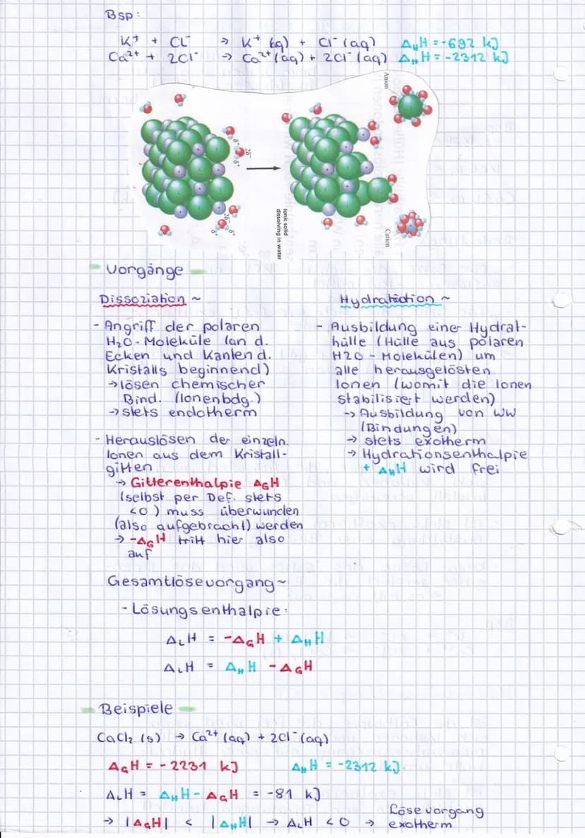 2.8 LÖSUNGSENTHALPIE
Die Lösungsenthalpie
Bsp
S. Kalorimetrie prakhkum, Exp. 2
KCL (s) → K² (aq)
+ c (aq)
CaCl (s) →> Ca²+ (aq) + 2CL² lagl 