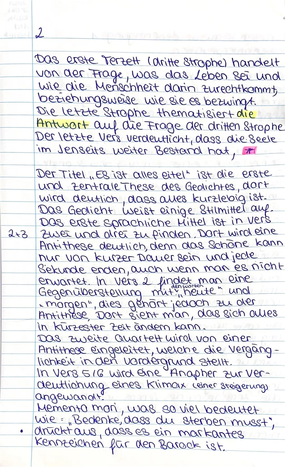 Deutsch Klausur Berichtigung 1
Gedient interpretation
Das Gedicht,, Es ist alles eitel" von Andreas
Gryphius aus dem Jahr 1637, welches der
