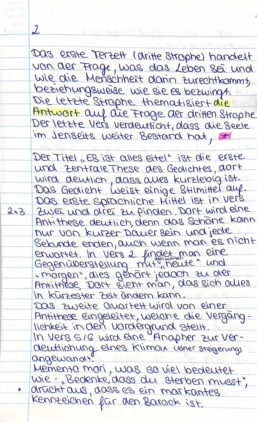 Deutsch Klausur Berichtigung 1
Gedient interpretation
Das Gedicht,, Es ist alles eitel" von Andreas
Gryphius aus dem Jahr 1637, welches der
