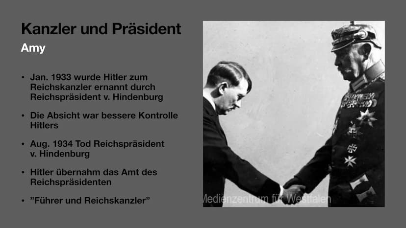 Hitler Biografie
Adolf Hitler
von Amy und Joy Gliederung
Biografie
Allgemeinfakten/Familie (J)
• Kindheit (A)
Jugend (J)
1. Weltkrieg (A)
Po