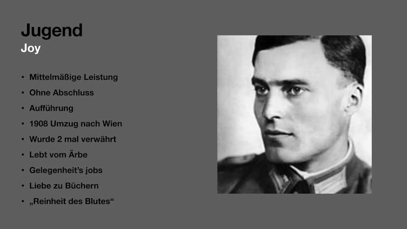 Hitler Biografie
Adolf Hitler
von Amy und Joy Gliederung
Biografie
Allgemeinfakten/Familie (J)
• Kindheit (A)
Jugend (J)
1. Weltkrieg (A)
Po
