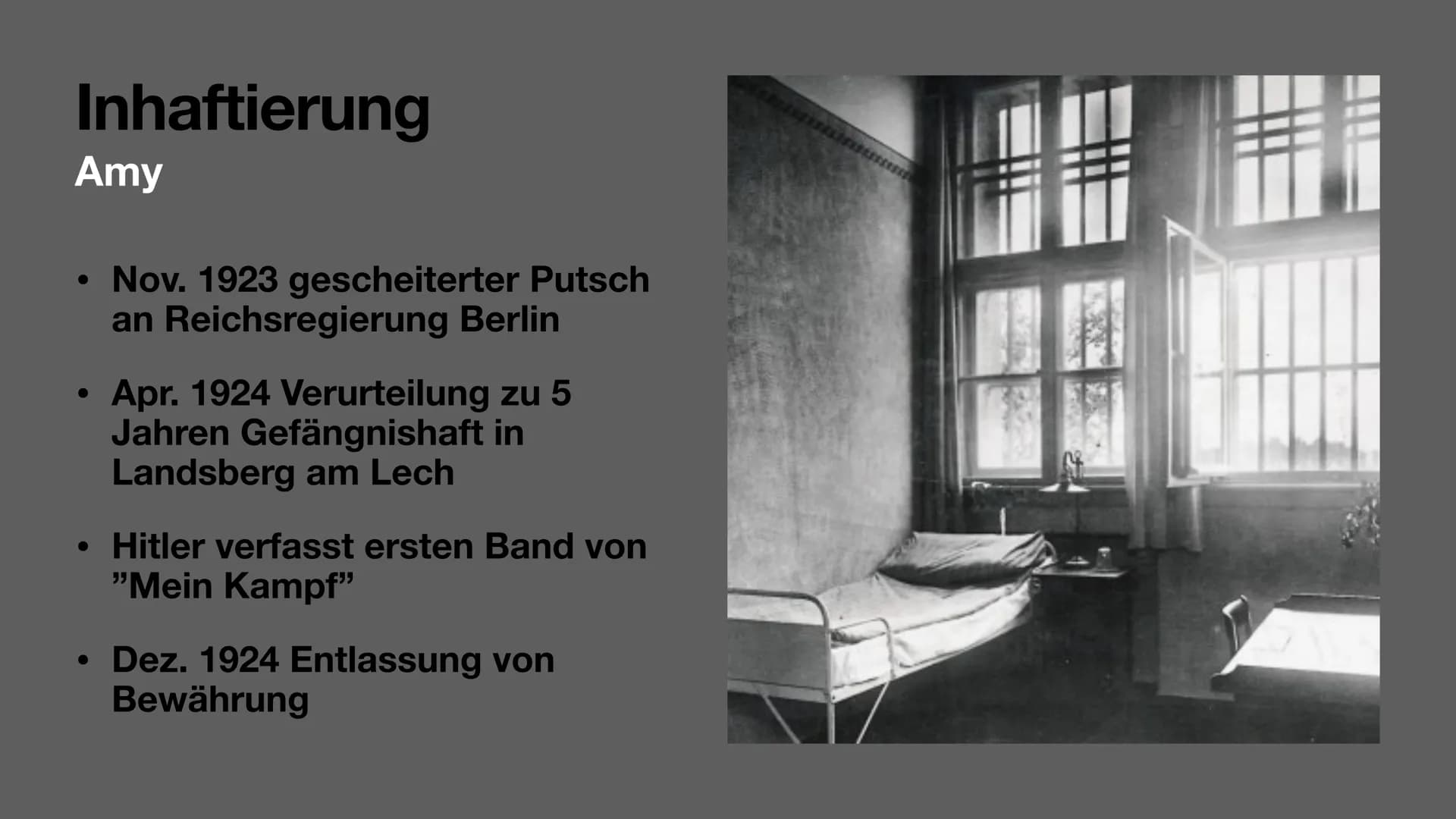 Hitler Biografie
Adolf Hitler
von Amy und Joy Gliederung
Biografie
Allgemeinfakten/Familie (J)
• Kindheit (A)
Jugend (J)
1. Weltkrieg (A)
Po