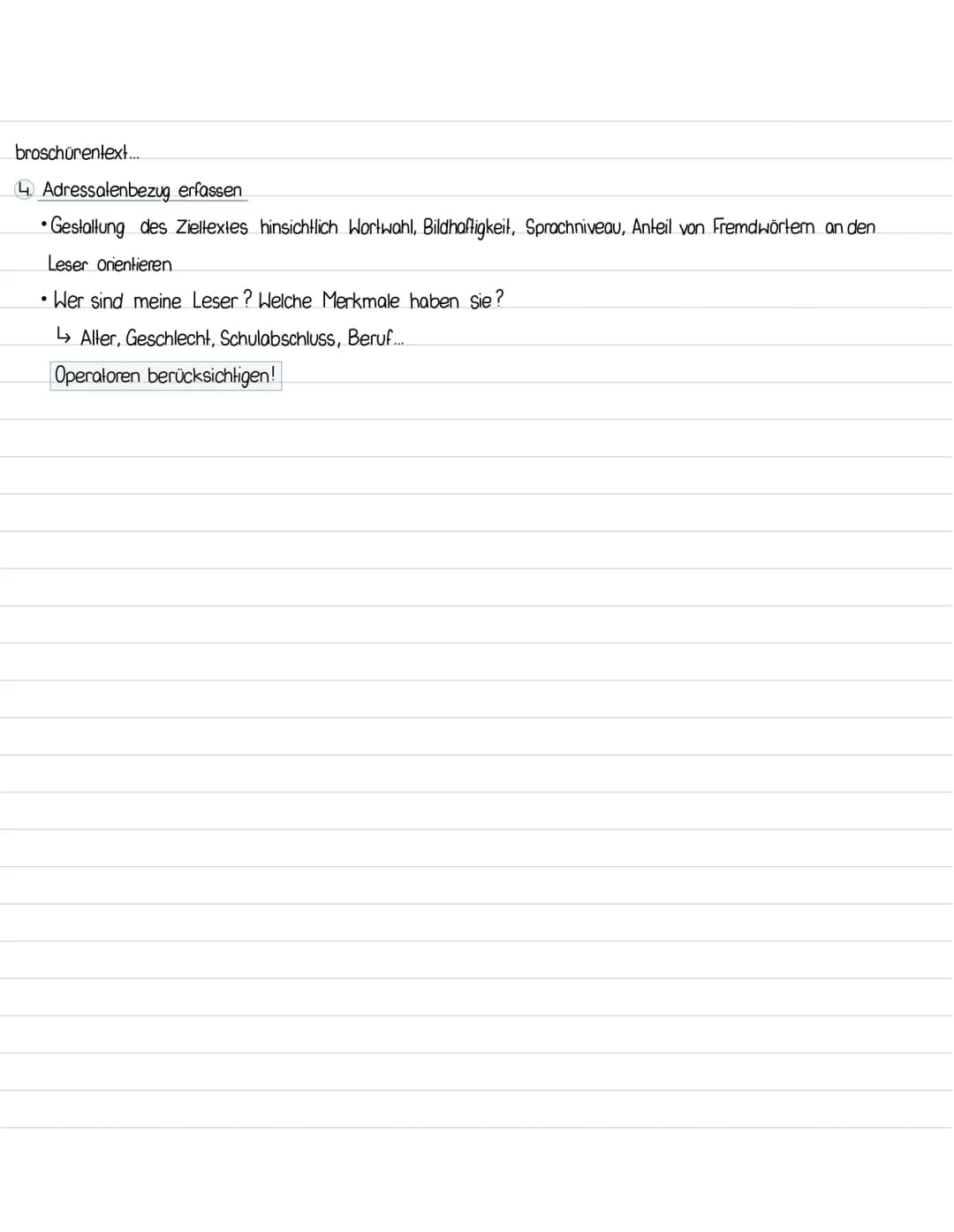 MATERIAL GESTÜTZTES SCHREIBEN INFORMIERENDER UND
ARGUMENTIERENDER TEXTE
=> Ziel: Leser einer bestimmten Adressatengruppe über einen Sachverh