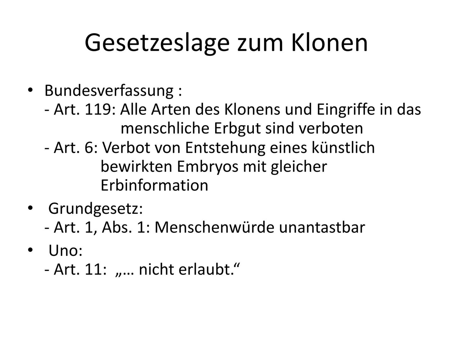 Menschliches Klonen
Frankensteins Traum wird wahr
Aus normalen Körperzellen können Forscher nun die Kopie
eines Menschen herstellen. Darf da