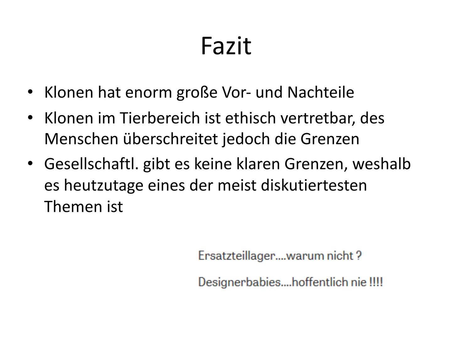 Menschliches Klonen
Frankensteins Traum wird wahr
Aus normalen Körperzellen können Forscher nun die Kopie
eines Menschen herstellen. Darf da