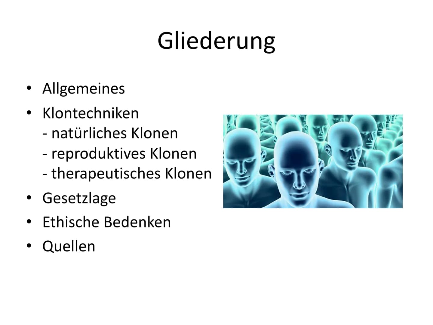 Menschliches Klonen
Frankensteins Traum wird wahr
Aus normalen Körperzellen können Forscher nun die Kopie
eines Menschen herstellen. Darf da