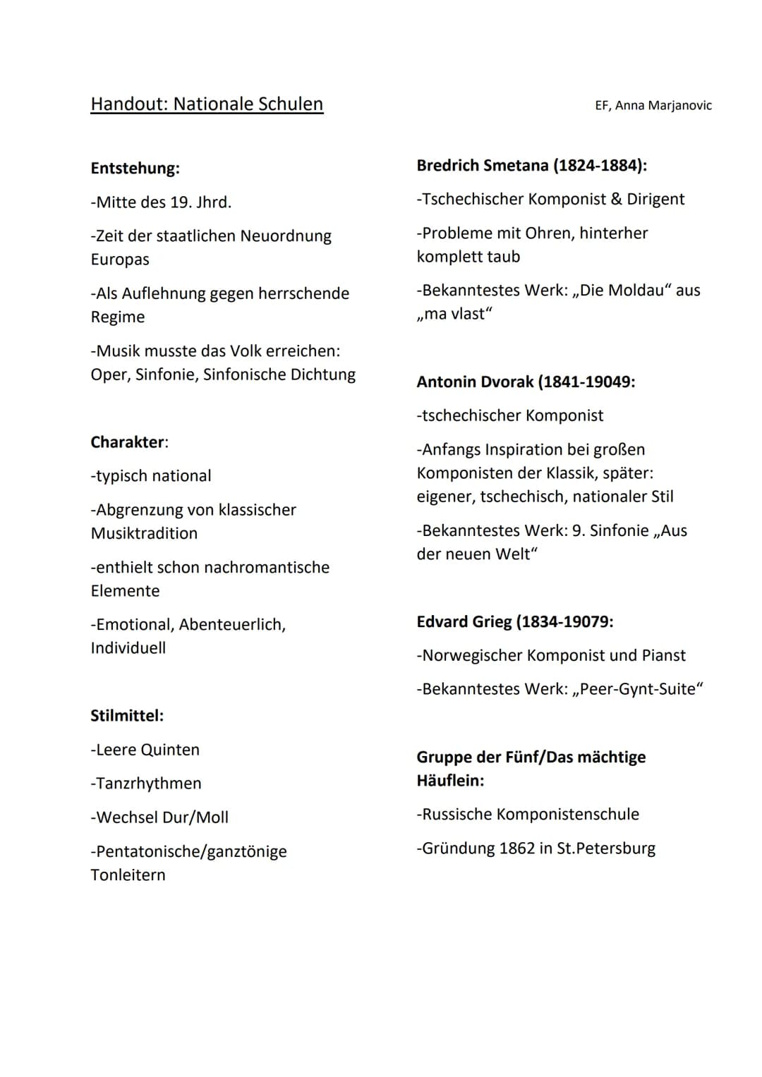 Nationale Schulen Handout: Nationale Schulen
Entstehung:
-Mitte des 19. Jhrd.
-Zeit der staatlichen Neuordnung
Europas
-Als Auflehnung gegen