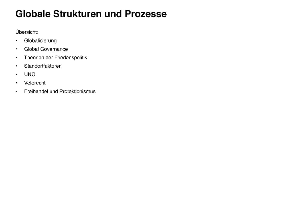 Globale Strukturen und Prozesse 