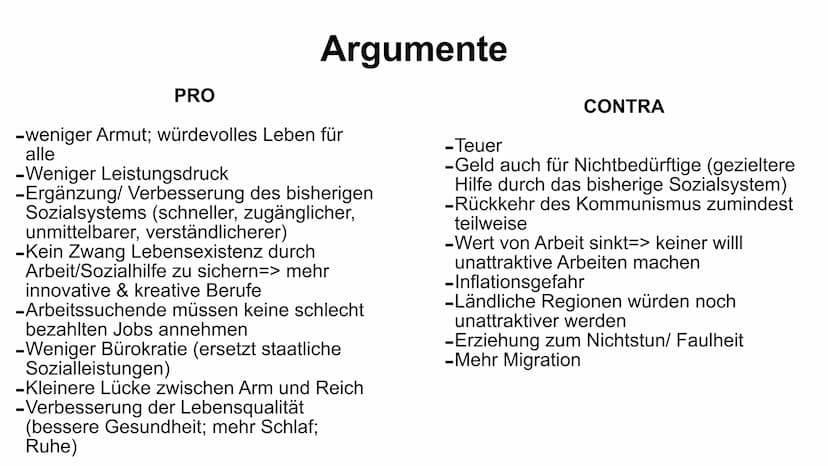 BEDINGUNGSLOSES
GRUNDEINKOMMEN
EA043 Bedingungsloses Grundeinkommen
Inhalt
A Definition
B Pro
C Contra
D Auflistung der Argumente
E Allgemei