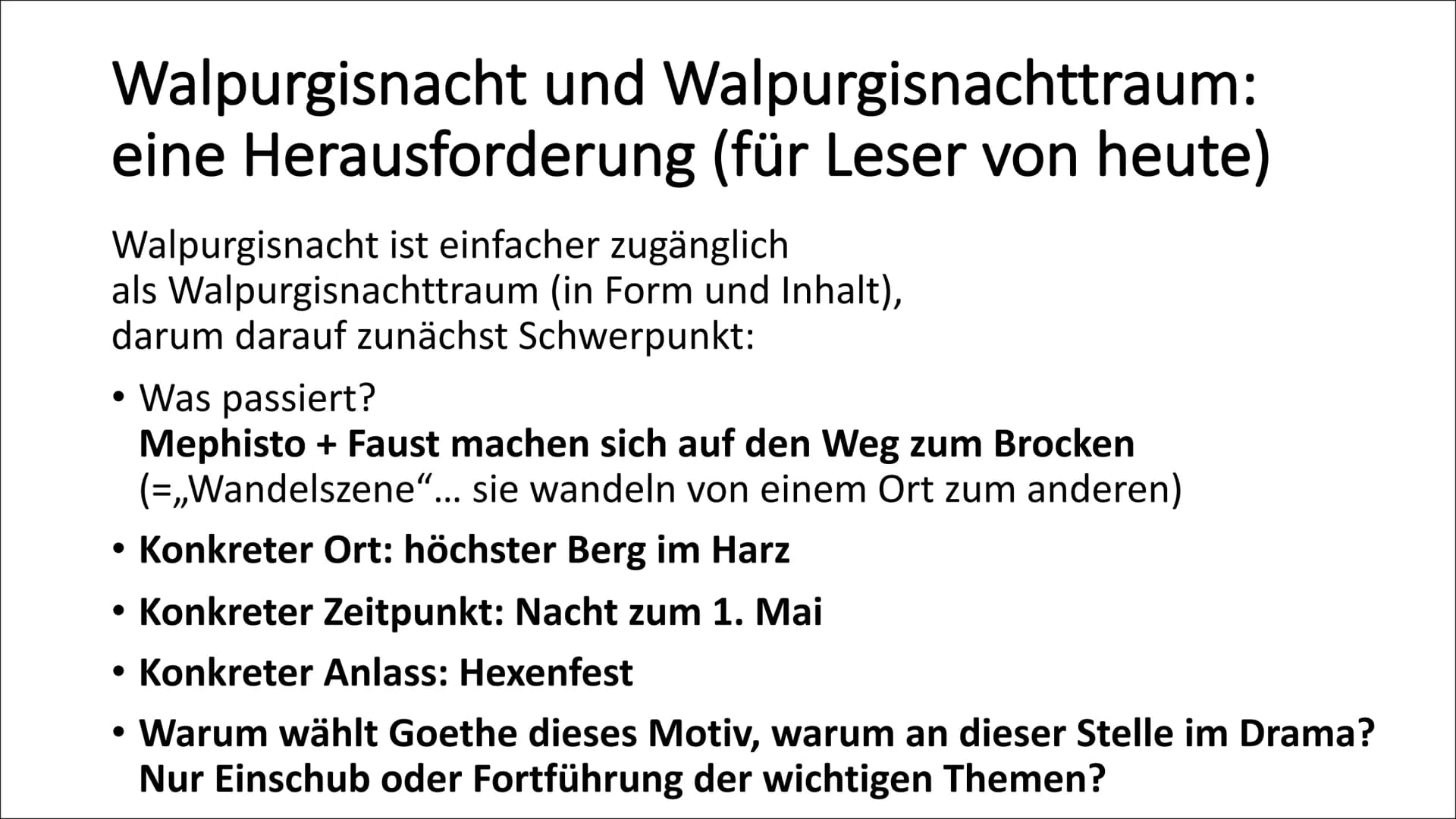 WALPURGISNACHT
& WALPURGISNACHTSTRAUM
IHRE BEDEUTUNG FÜR DAS DRAMA
November 2021 - Chris INHALT
• Walpurgisnacht & Walpurgisnachtstraum:
ein