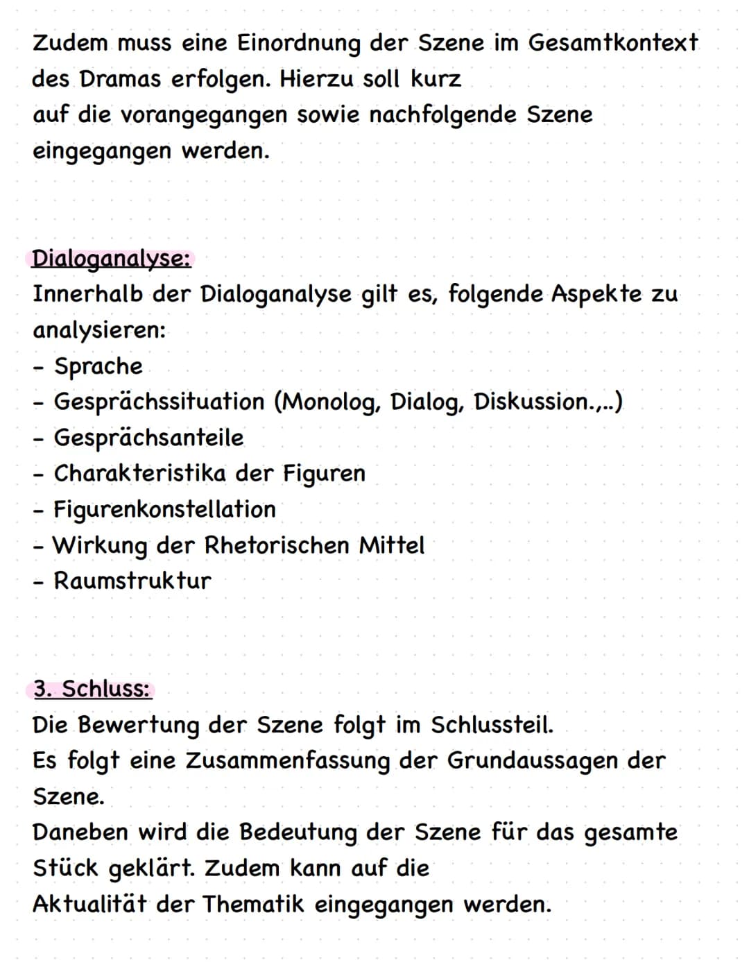 1. Einleitung:
Die Einleitung dient dazu, dem Leser die wichtigsten
Informationen über das Drama näher zu
Szenenanalyse:
bringen.
Demnach so