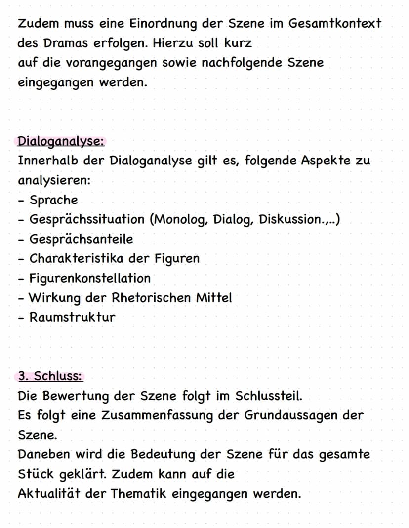 1. Einleitung:
Die Einleitung dient dazu, dem Leser die wichtigsten
Informationen über das Drama näher zu
Szenenanalyse:
bringen.
Demnach so