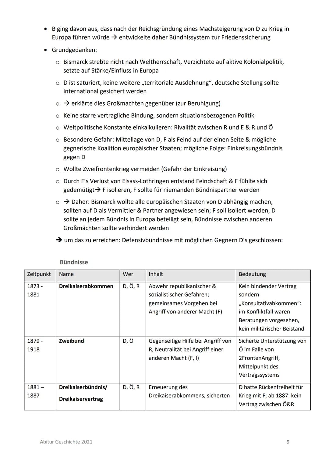 Abitur T1: Nation, Nationalismus & Reichsgründung im 19. Jahrhundert
INHALTSVERZEICHNIS
INHALTSVERZEICHNIS
BISMARCKS POLITISCHE BIOGRAFIE
BI