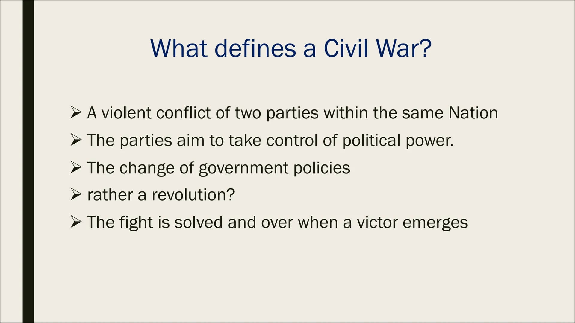 THE AMERICAN CIVIL
WAR
Ulysses S. Grant, Robert E. Lee and Abraham Lincoln ■ 1. What defines a civil war?
-
Outline
1.1. What was the Americ
