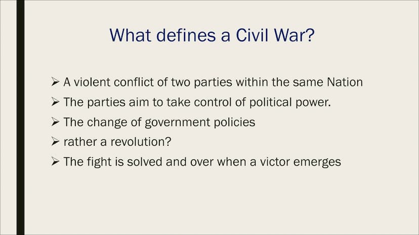 THE AMERICAN CIVIL
WAR
Ulysses S. Grant, Robert E. Lee and Abraham Lincoln ■ 1. What defines a civil war?
-
Outline
1.1. What was the Americ