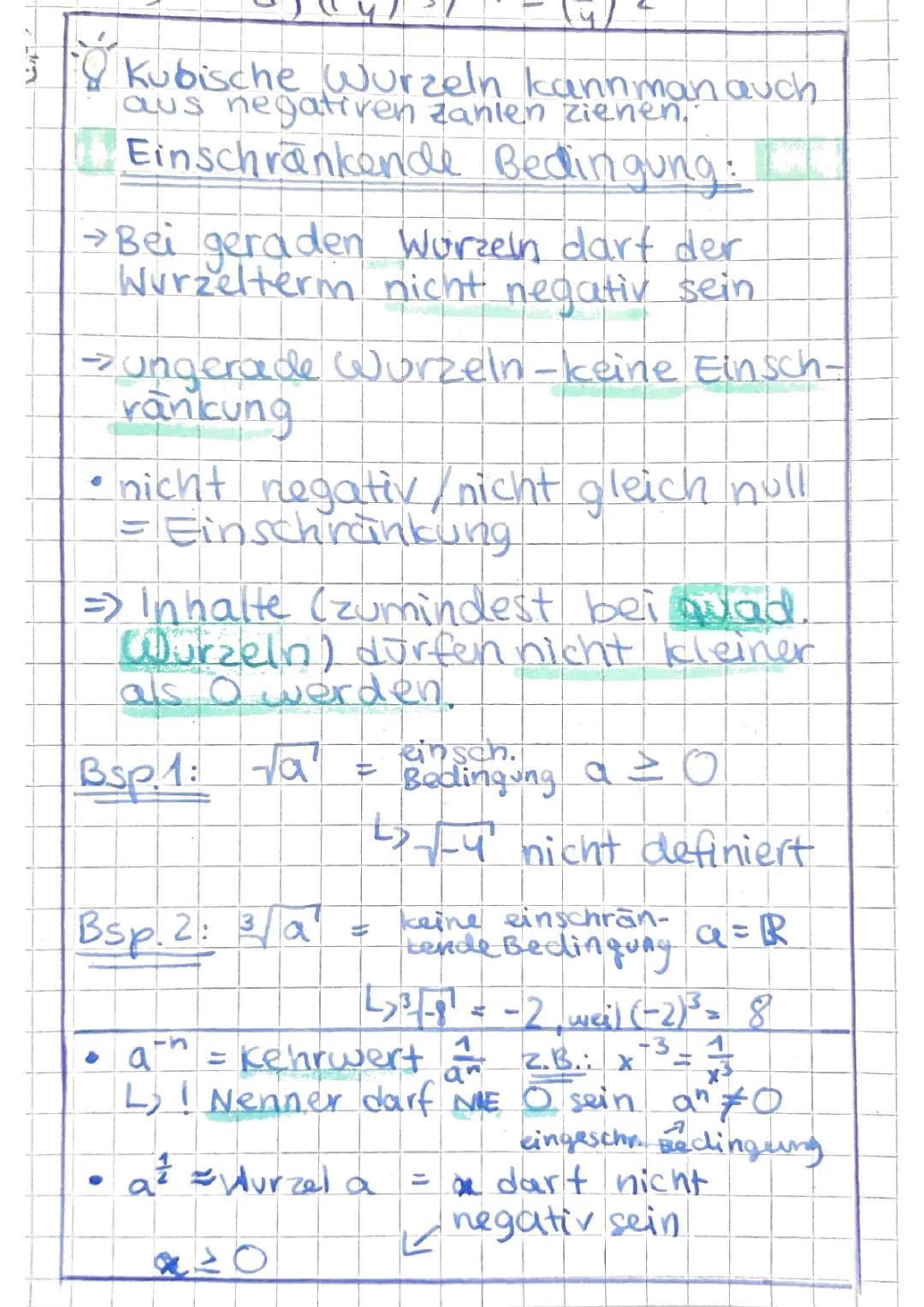 Einschränkende Bedingungen und Wurzelregeln: Einfach erklärt für Klasse 9