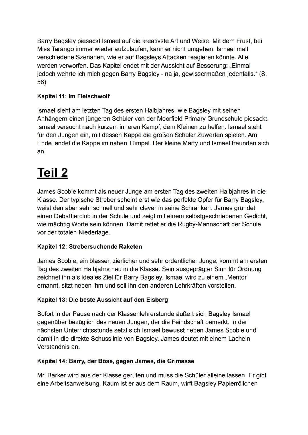 Nennt mich nicht Ismael
Inhaltsangabe/Zusammenfassung
2006 erschien der Jugendroman „Don't Call Me Ishmael!" des australischen Autors
Michae