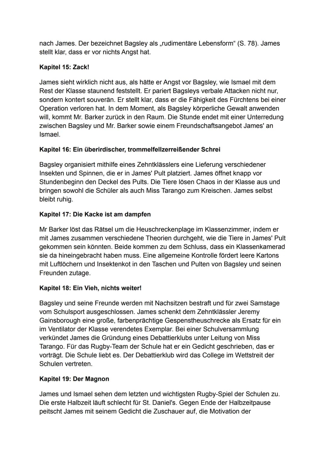 Nennt mich nicht Ismael
Inhaltsangabe/Zusammenfassung
2006 erschien der Jugendroman „Don't Call Me Ishmael!" des australischen Autors
Michae