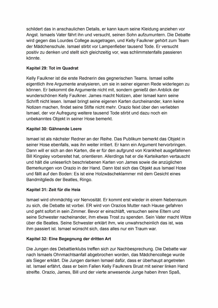 Nennt mich nicht Ismael
Inhaltsangabe/Zusammenfassung
2006 erschien der Jugendroman „Don't Call Me Ishmael!" des australischen Autors
Michae