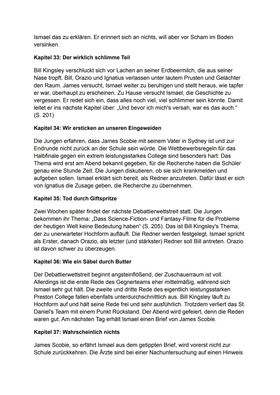Nennt mich nicht Ismael
Inhaltsangabe/Zusammenfassung
2006 erschien der Jugendroman „Don't Call Me Ishmael!" des australischen Autors
Michae